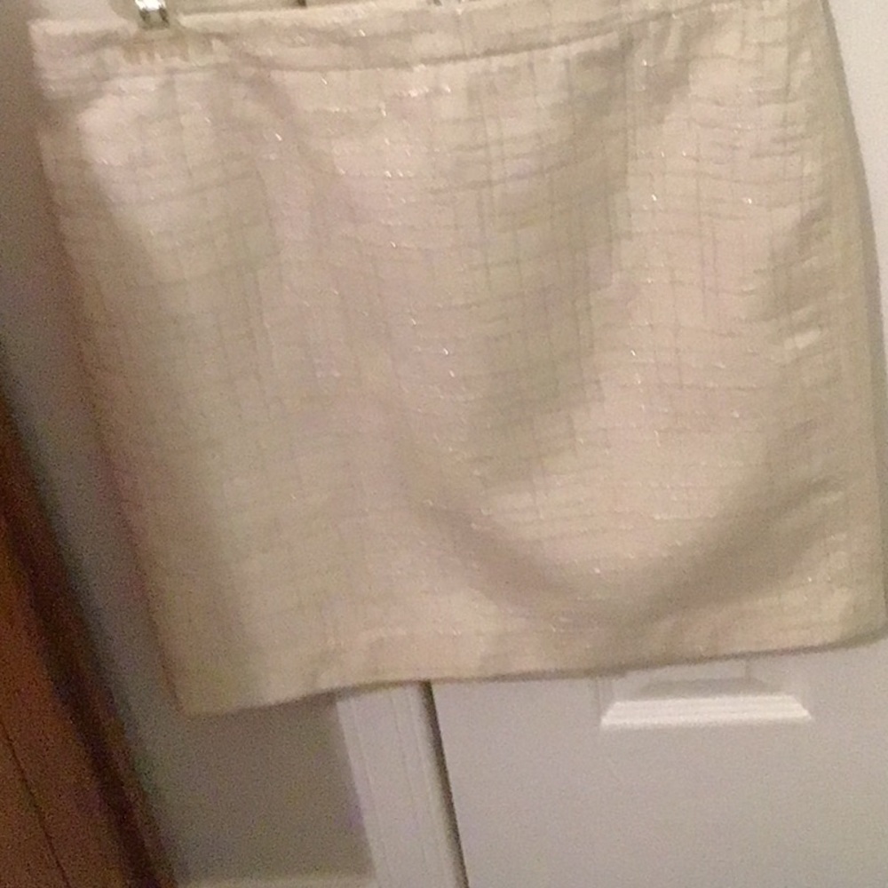 LOFT Cream Textured Skirt